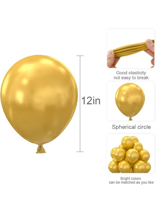 Goldedge - 50 PCS Chrome Gold Balloons, 12 Inch Metallic Party Balloons for Grand Celebrations - Image 2