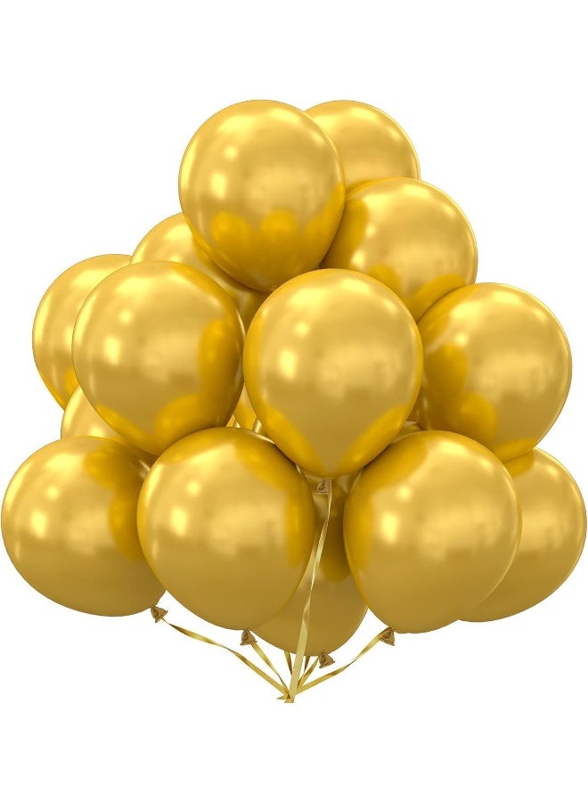 Goldedge - 50 PCS Chrome Gold Balloons, 12 Inch Metallic Party Balloons for Grand Celebrations - Image 1
