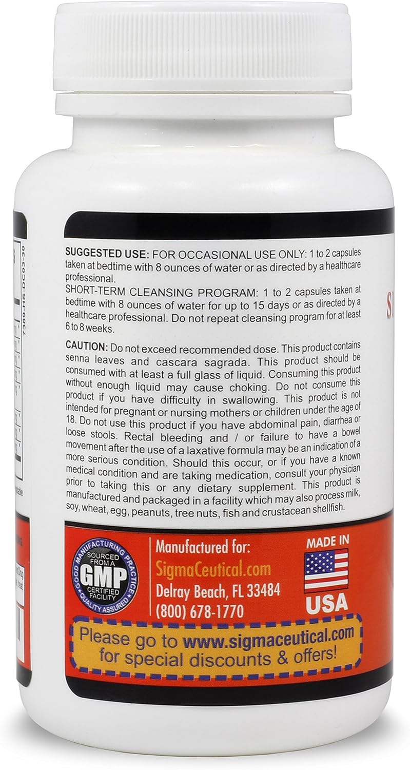SIGMACEUTICAL تنظيف القولون لمدة 1 يوم  تنظيف ديتوكس  تنظيف الأمعاء  ملين  ديتوكس الأمعاء  منظف القولون  ديتوكس  30 كبسولة - Image 5