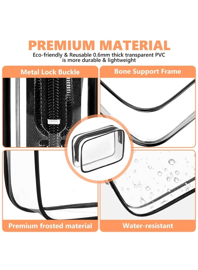 3 Pack Clear Toiletry Bag,Portable Travel Makeup Bags with Zipper, TSA Approved Clear Organizer Bags, PVC Cosmetic Pouch for Airport Airline Compliant - Image 4