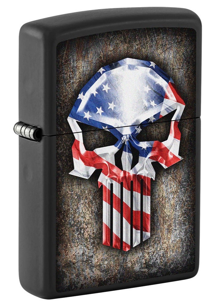 Zippo Ci400236 218 Flag Skull Black Matte Windproof Lighter - Image 1