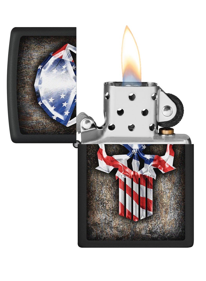 Zippo Ci400236 218 Flag Skull Black Matte Windproof Lighter - Image 3