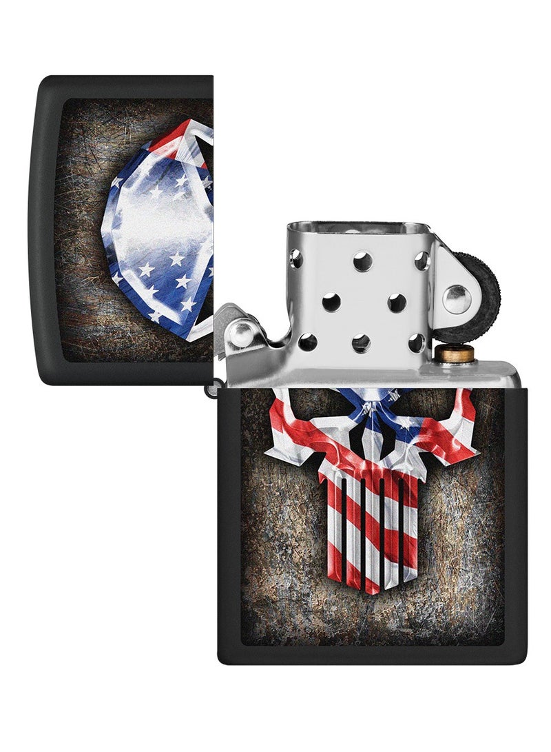 Zippo Ci400236 218 Flag Skull Black Matte Windproof Lighter - Image 4