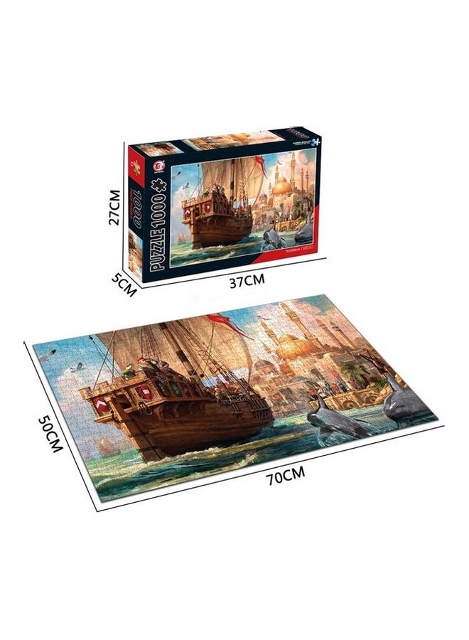 طقم أحجية تركيب الصور المقطعة بتصميم سفينة شراعية مكون من 1000 قطعة 70 x 50سم - Image 3