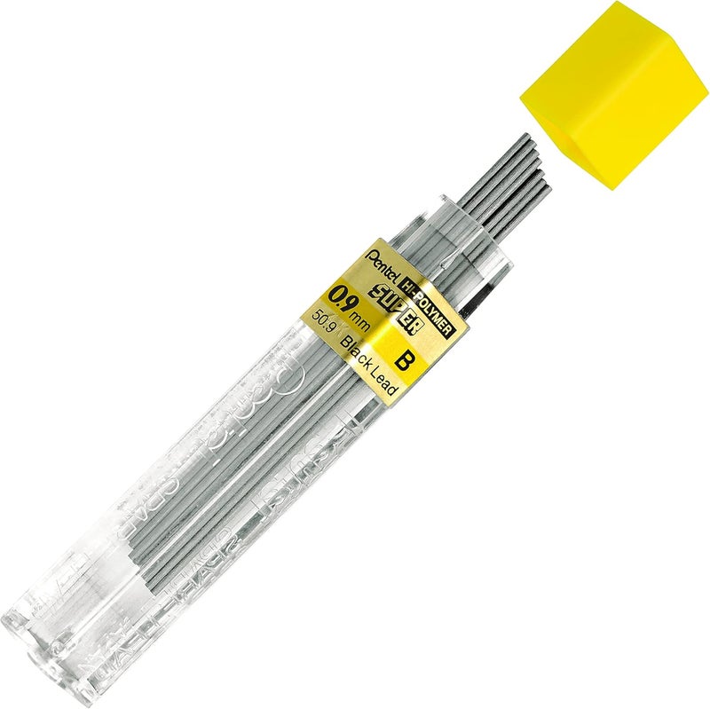 Pentel Super Hi-Polymer Lead Refill, (0.9mm) Thick, B, 180 Pieces of Lead (50-9-B) - Image 3