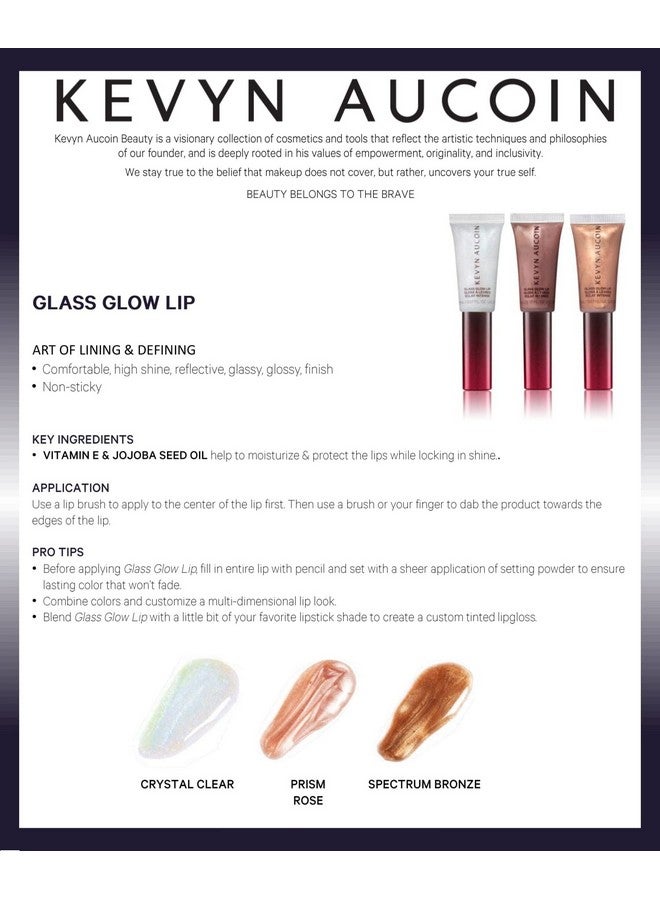 Kevyn Aucoin Glass Glow Lip, Spectrum Bronze: Multipurpose Lip Gloss Highlighter. 3D Reflective Glaze, Comfortable Wearing, Nonsticky. Moisturize, Protect, Lock In Shine. Makeup Artist Go To. - Image 5