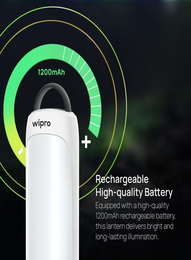 wipro EL2 Rechargable Emergency Lantern with 2-in-1 Lighting Mode|Translucent Diffuser for Uniform Light|Compact Design|Robust & Sturdy Product Material|Pack of 1, White - Image 3