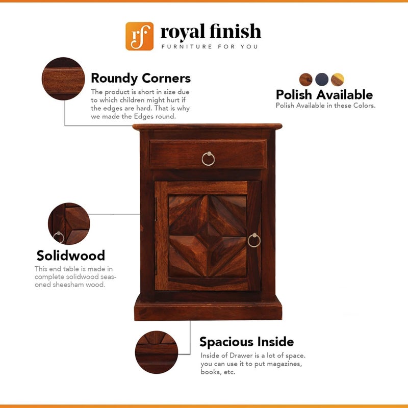 Royal Finish Royal finish floar New Bedside Table Double Bedside  - Image 3