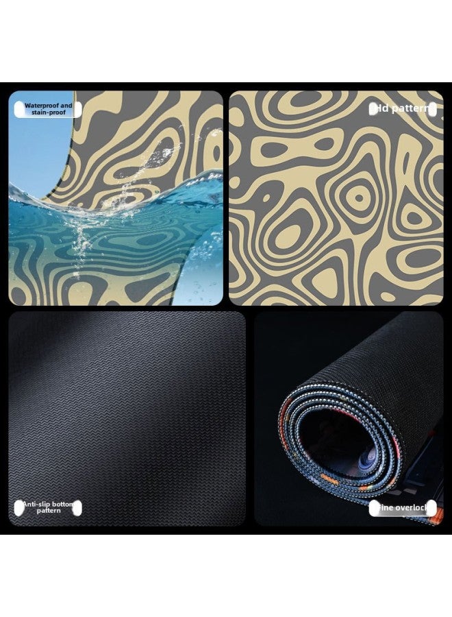 Super-large Mouse Pad Texture Table Pad Computer Game Line Learning E-sports Keyboard Pad Increased Thickening Lock Edge-Color:300*800*3mm Overlock-Pattern:Lzslt016