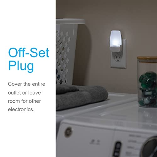 GE LED Night Lights Plug Into Wall, Dusk to Dawn Sensor, Ambient Lighting, Dorm Room Essentials, Bathroom Decor, Smart Home, for Bedroom, Cool White, 55991, 2 pack - Image 3