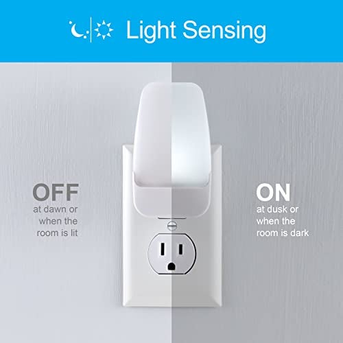 GE LED Night Lights Plug Into Wall, Dusk to Dawn Sensor, Ambient Lighting, Dorm Room Essentials, Bathroom Decor, Smart Home, for Bedroom, Cool White, 55991, 2 pack - Image 2