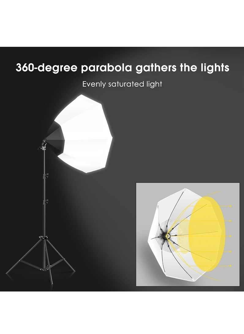 Glanfen - Photography Softbox Lighting Kit with 380W 3 Colors Remote LED Bulbs,Soft Boxes and Carry Bag for Video Recording, Portraits Shooting - Image 1