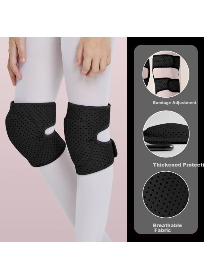 Chidong Children's Knee Pads, Breathable, For Kids' Sports, Jump Rope, Basketball, Dance, Students, Roller Skating, Anti-collision, Kneeling Protection Gear, Black - Image 1