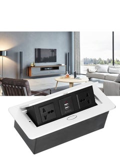 Next Life Desk Strip Hub, Power Outlet LED Receptacle IP40 Protection Grade 250V 16A Dual USB Table Pop Up Socket Connection Box for Office and Home  - Image 2