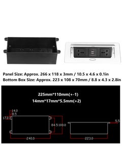 Next Life Desk Strip Hub, Power Outlet LED Receptacle IP40 Protection Grade 250V 16A Dual USB Table Pop Up Socket Connection Box for Office and Home  - Image 3