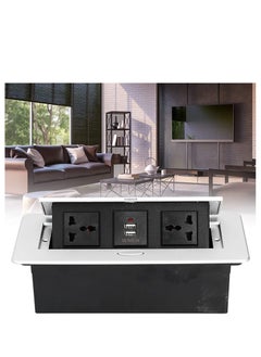 Next Life Desk Strip Hub, Power Outlet LED Receptacle IP40 Protection Grade 250V 16A Dual USB Table Pop Up Socket Connection Box for Office and Home  - Image 4