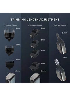 Haokry Aokry Beard Trimmer Cordless Hair Clippers Hair Trimmer For Men Waterproof Body Mustache Nose Ear Facial Cutting Groomer Electric Shaver 6 In 1 Grooming Kit Hair Cutting Body Mustache  - Image 3