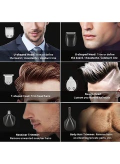 Haokry Aokry Beard Trimmer Cordless Hair Clippers Hair Trimmer For Men Waterproof Body Mustache Nose Ear Facial Cutting Groomer Electric Shaver 6 In 1 Grooming Kit Hair Cutting Body Mustache  - Image 5