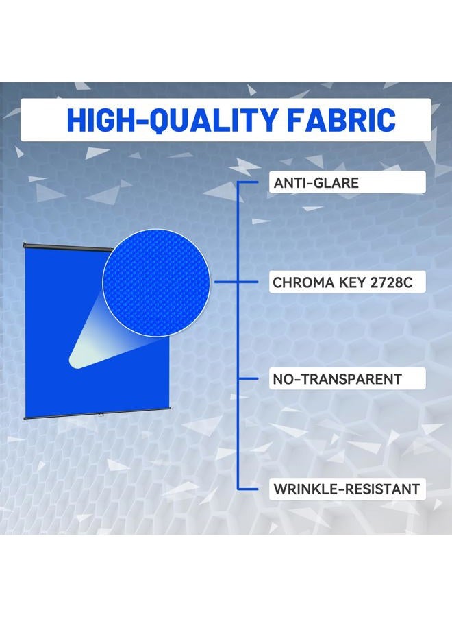 RAUBAY Retractable Pull Down Blue Screen - 78.7" x 86.6" Collapsible Wall-Mount Background for Professional Video Production, Chroma Key Backdrop for YouTube, TikTok, Streaming, Video Conferencing - Image 4