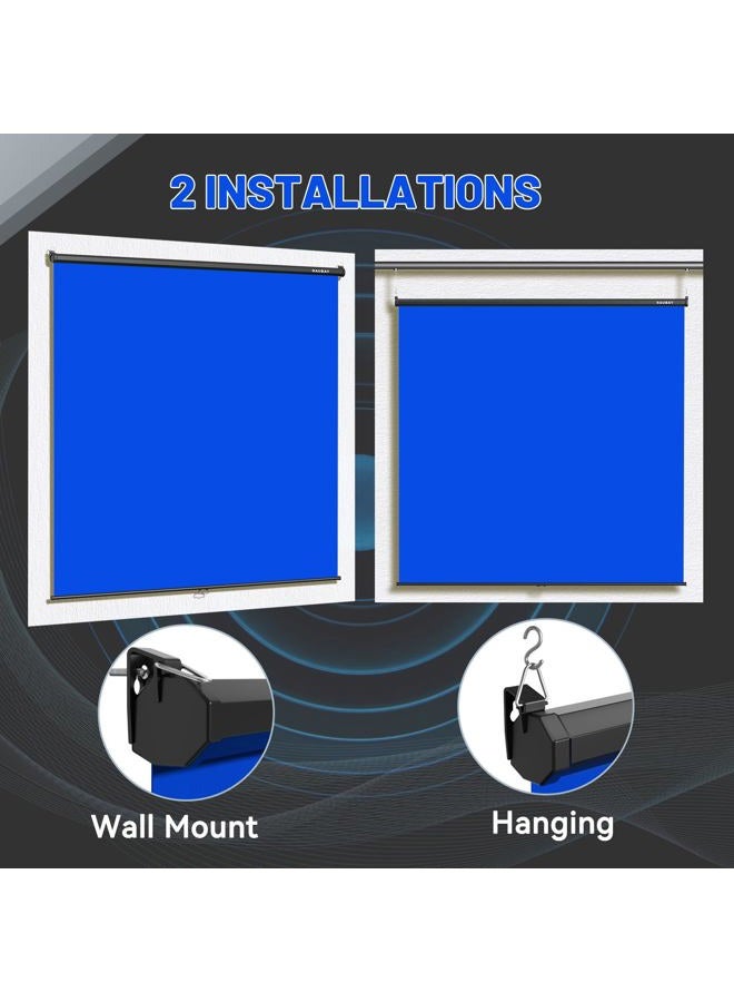 RAUBAY Retractable Pull Down Blue Screen - 78.7" x 86.6" Collapsible Wall-Mount Background for Professional Video Production, Chroma Key Backdrop for YouTube, TikTok, Streaming, Video Conferencing - Image 5