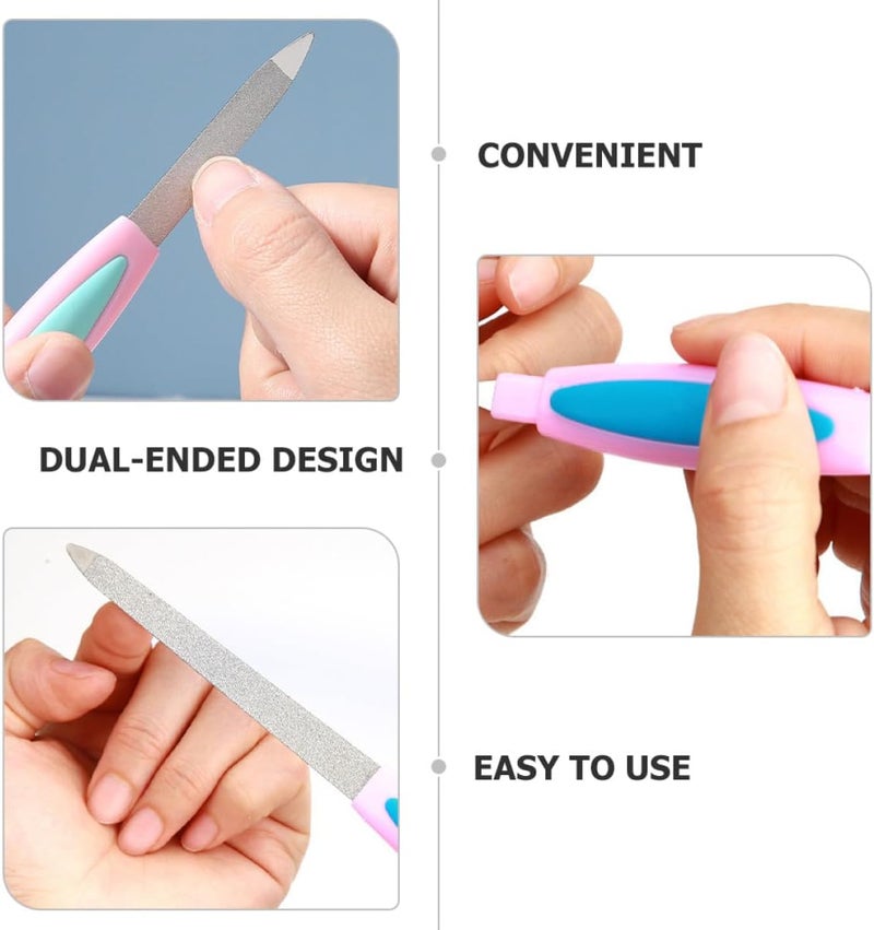 10pcs Double Sided Nail Files and Buffers 14.5cm Stainless Steel Grit Nail Strips for Manicure Pedicure Suitable and Home Use - Image 3
