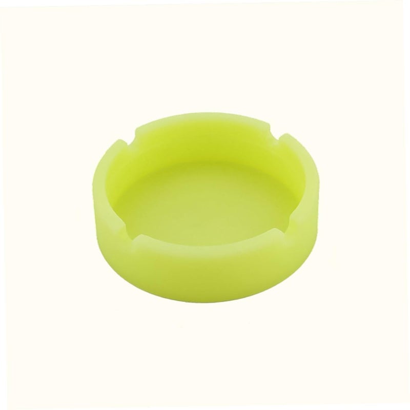 Luminous Yellow Silicone Ashtray Heat Resistant Unbreakable with Cigar Holder Slots - Image 4