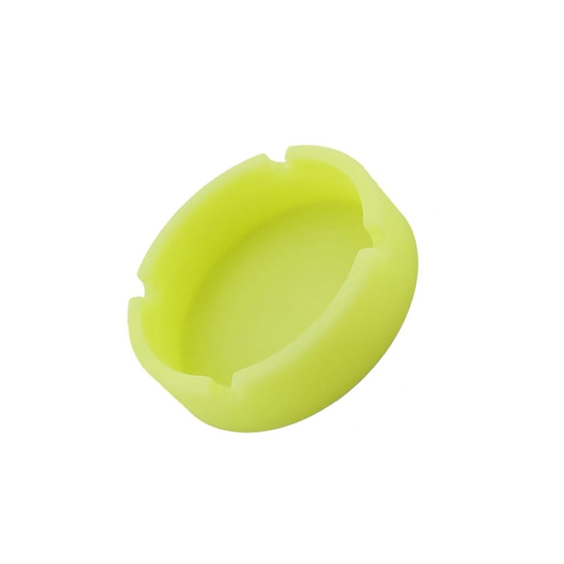 Luminous Yellow Silicone Ashtray Heat Resistant Unbreakable with Cigar Holder Slots - Image 2