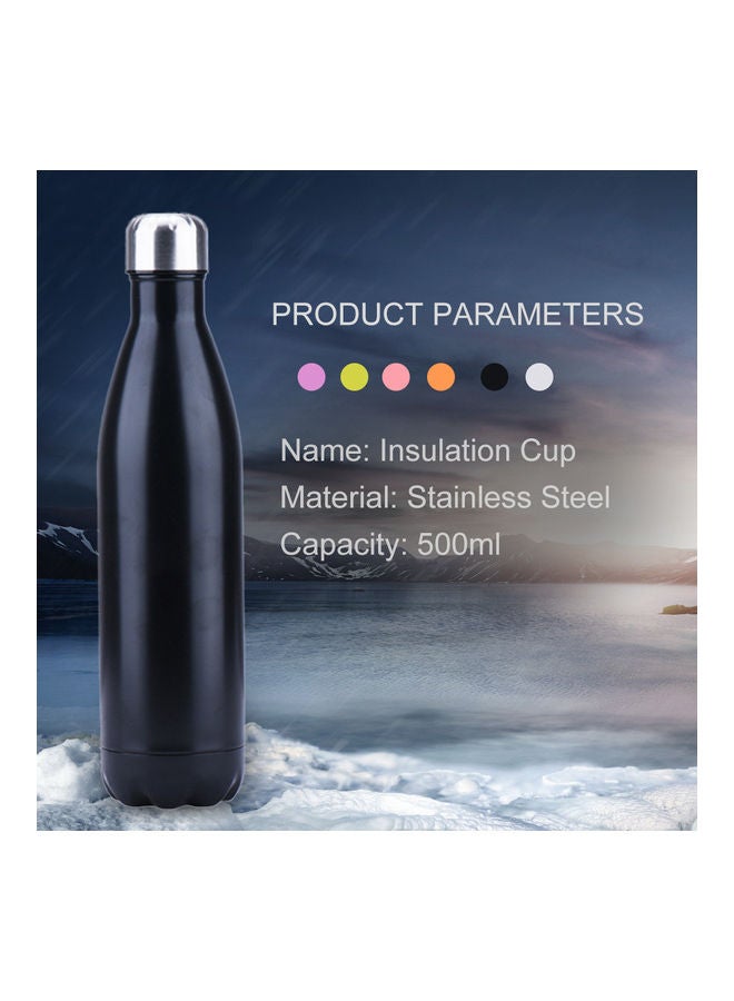 NIBEMINENT Stainless Steel Vacuum Water Bottle Black 28x7.5x7.5cm  - Image 1