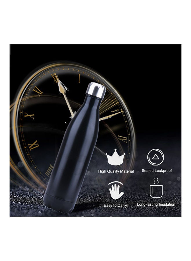 NIBEMINENT Stainless Steel Vacuum Water Bottle Black 28x7.5x7.5cm  - Image 2