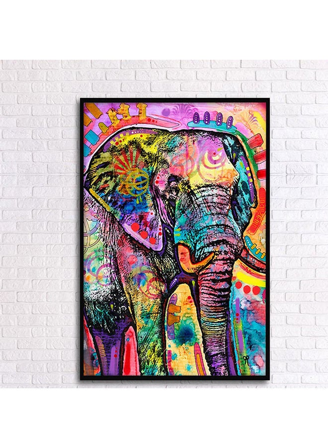 NIBEMINENT Elephant Pattern Painting Multicolour 40.7x40.7x3centimeter
