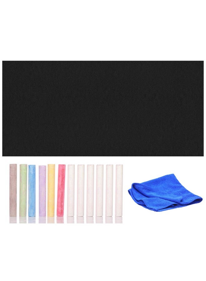 STORE 2508 Store2508 Black Board Wall Sticker Removable Decal Chalkboard Set For Home School Office College Room Kitchen Kids (45X200 Cm) - Image 1