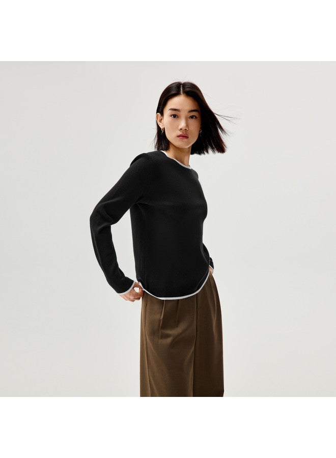 HLA Simple And Intellectual Knitted Sweater For Warmth In Spring And Autumn - Image 4