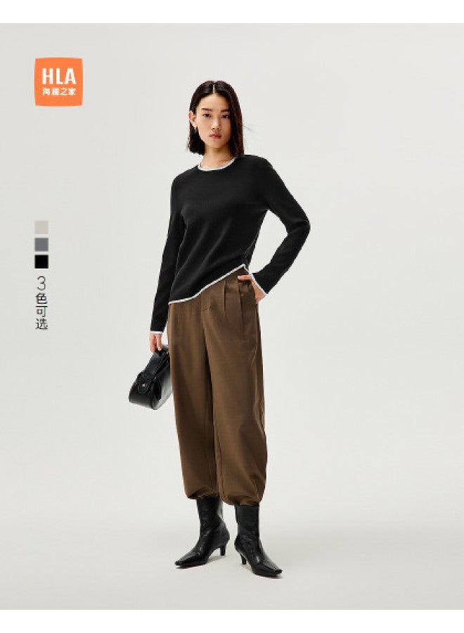 HLA Simple And Intellectual Knitted Sweater For Warmth In Spring And Autumn - Image 1