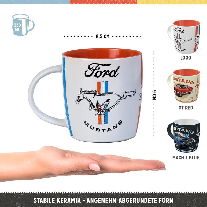 Nostalgic Art Nostalgic-Art Retro Coffee Mug Set of 3 - Ford Mustang Vintage Design - Image 2