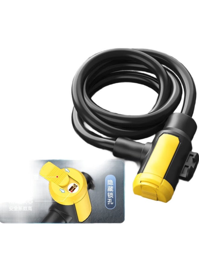 Move Iron Portable Steel Cable Lock For Electric Bikes, Bicycles, And Motorcycles, Anti-Theft, Anti-Smashing, Universal Lock, Cycling Equipment Accessory, 1.2M - Image 1