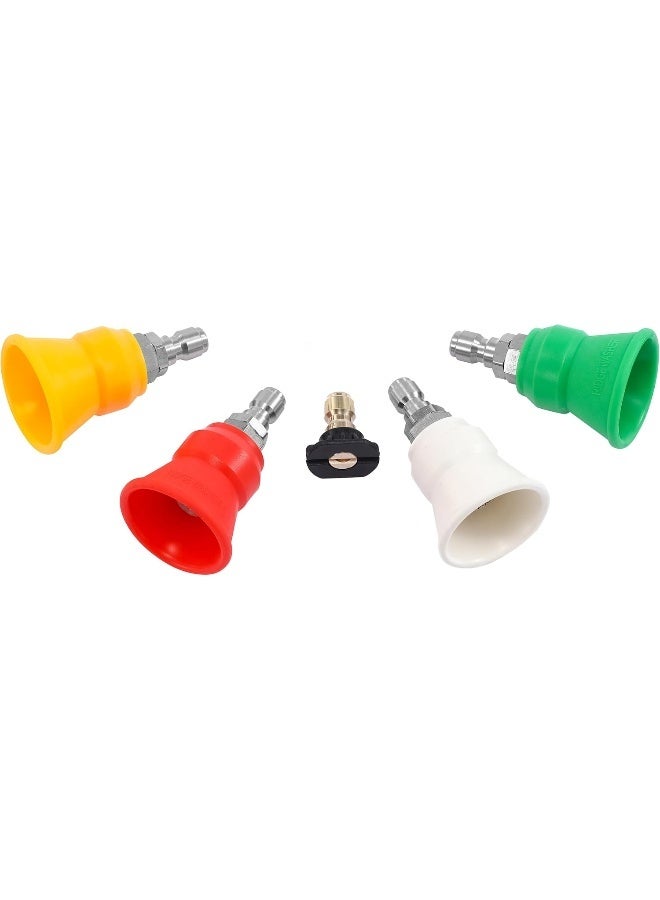 RIDGE WASHER Pressure Washer Nozzle Guard, Power Washer Nozzle Tips With Protector Holder, 5 Pressure Washing Tips With 1/4" Quick Connect, Orifice 2.5  - Image 1