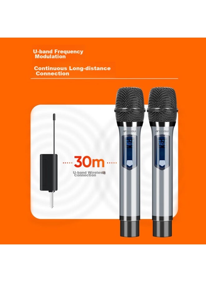 Sansui Wireless Microphone System, Home Karaoke Microphones, Dual-channel Outdoor Stage Audio, Ktv Microphones, For Hosting Meetings And Karaoke - Image 4