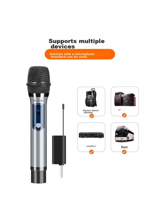 Sansui Wireless Microphone System, Home Karaoke Microphones, Dual-channel Outdoor Stage Audio, Ktv Microphones, For Hosting Meetings And Karaoke - Image 2
