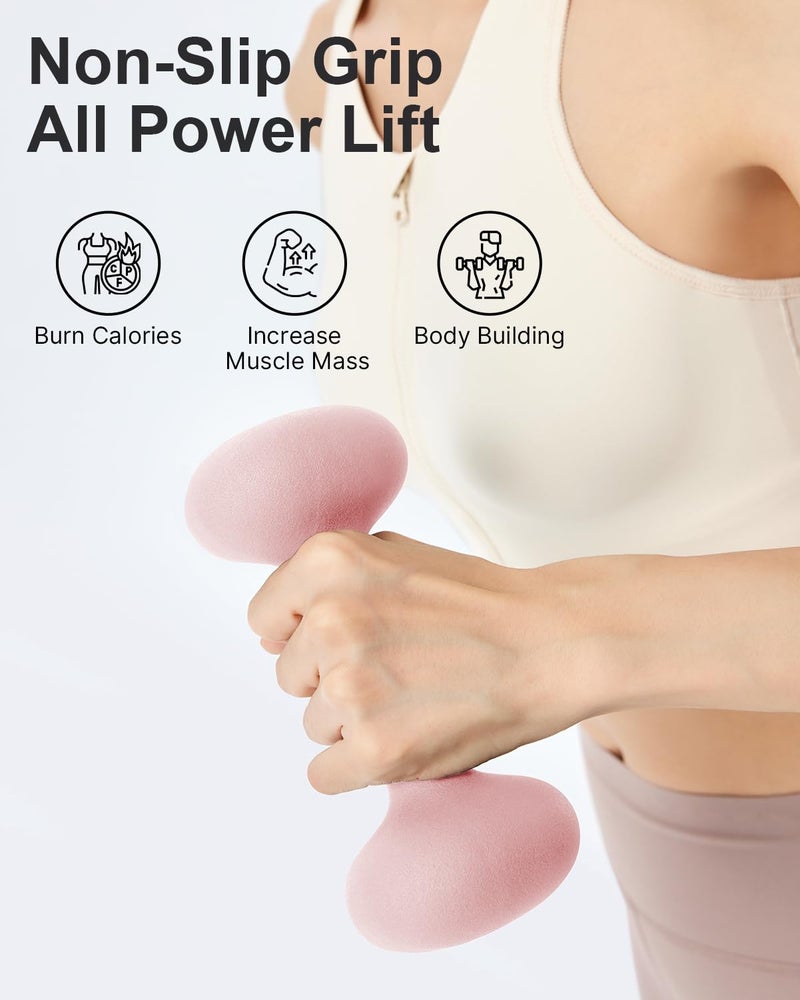 YOTTOY Dumbbell Set of 2,2-15 Pound Hand Weights for Women, Non-Slip Hand Weights for Home Gym, Strength Training, and Full-Body Workouts (Pink, 10LB-Pair) - Image 5