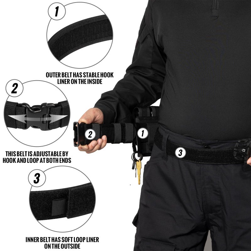 Vismix Nylon Duty Belt with Hook Lining, Key Holder and Belt Keepers - Image 2