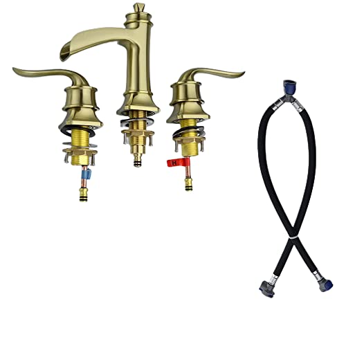 Weirun Replacement Part Quick Connect Hose for Bathtub Tub Filler Bathroom 3 Hole Sink Basin Vanity Widespread Double Handle Faucet Water Faucet Lock Faucet Supply Lines,Black - Image 5