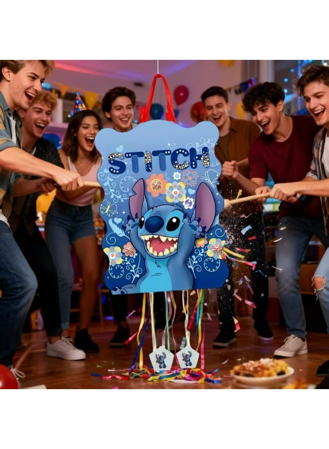 ستيتش بينياتا مصنوعة من الورق المقوى بتصميم ستيتش. أضف جوًا مميزًا ومفاجأة لحفلتك، مما يجعلها زينة مثالية لحفلات أعياد الميلاد، وحفلات التخرج، والتجمعات العائلية. - Image 2