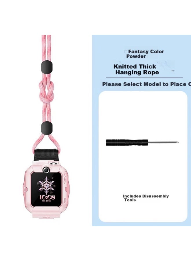 Ten Flashes Huawei Kids Phone Watch 5 Pro/4x Hanging Rope Smart Kids Watch 4x New Edition/5 Pro Hanging Neck Strap Anti-drop And Durable Pink - Image 2