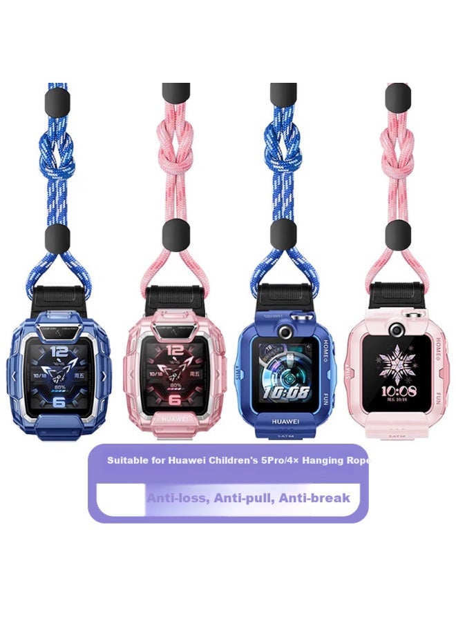 Ten Flashes Huawei Kids Phone Watch 5 Pro/4x Hanging Rope Smart Kids Watch 4x New Edition/5 Pro Hanging Neck Strap Anti-drop And Durable Pink - Image 1