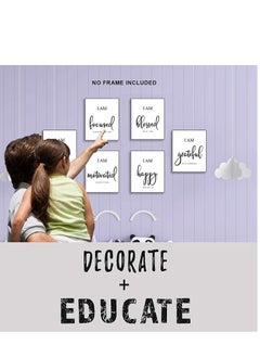 SYOSI Draw Core, Wall Art - Motivational - Office & Bedroom Decor - Positive Quotes & Sayings - Daily Affirmations for Men, Women & Kids - Black & White Poster Prints, Set of 6  - Image 2