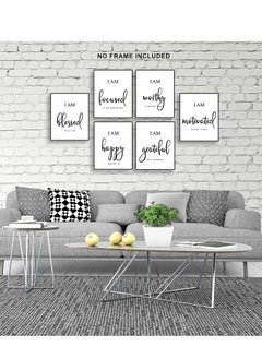 SYOSI Draw Core, Wall Art - Motivational - Office & Bedroom Decor - Positive Quotes & Sayings - Daily Affirmations for Men, Women & Kids - Black & White Poster Prints, Set of 6  - Image 3