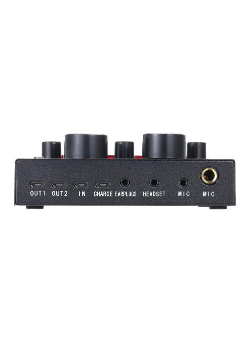 ELTRAZONE - V8 Multifunctional Live Sound Card USB Audio Interface Intelligent Volume Adjustable Audio Mixer Sound Card for Recording Hosting Speech - Image 1