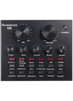 ELTRAZONE V8 Multifunctional Live Sound Card USB Audio Interface Intelligent Volume Adjustable Audio Mixer Sound Card for Recording Hosting Speech  - Image 1