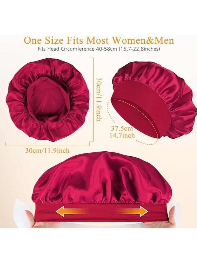 Generic 2pcs Satin Bonnet Silk Bonnet for Curly Hair, Hairs Bonnets Silk Hair Wrap for Sleeping, Night Sleep Cap for Women  - Image 2