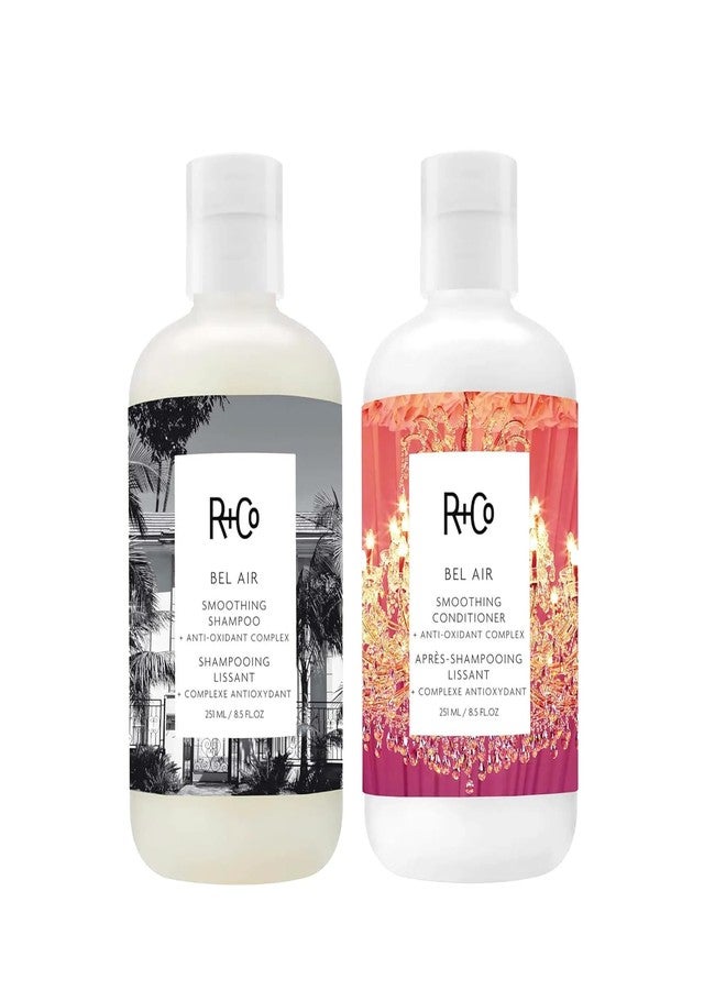 R+Co Bel Air Smoothing Shampoo and Conditioner Set (8.5 Oz) + R+Co Bonus Deluxe Sample (.5 Oz) | Body + Shine + Smoothing for All Hair Types | Vegan + Cruelty-Free | - Image 1